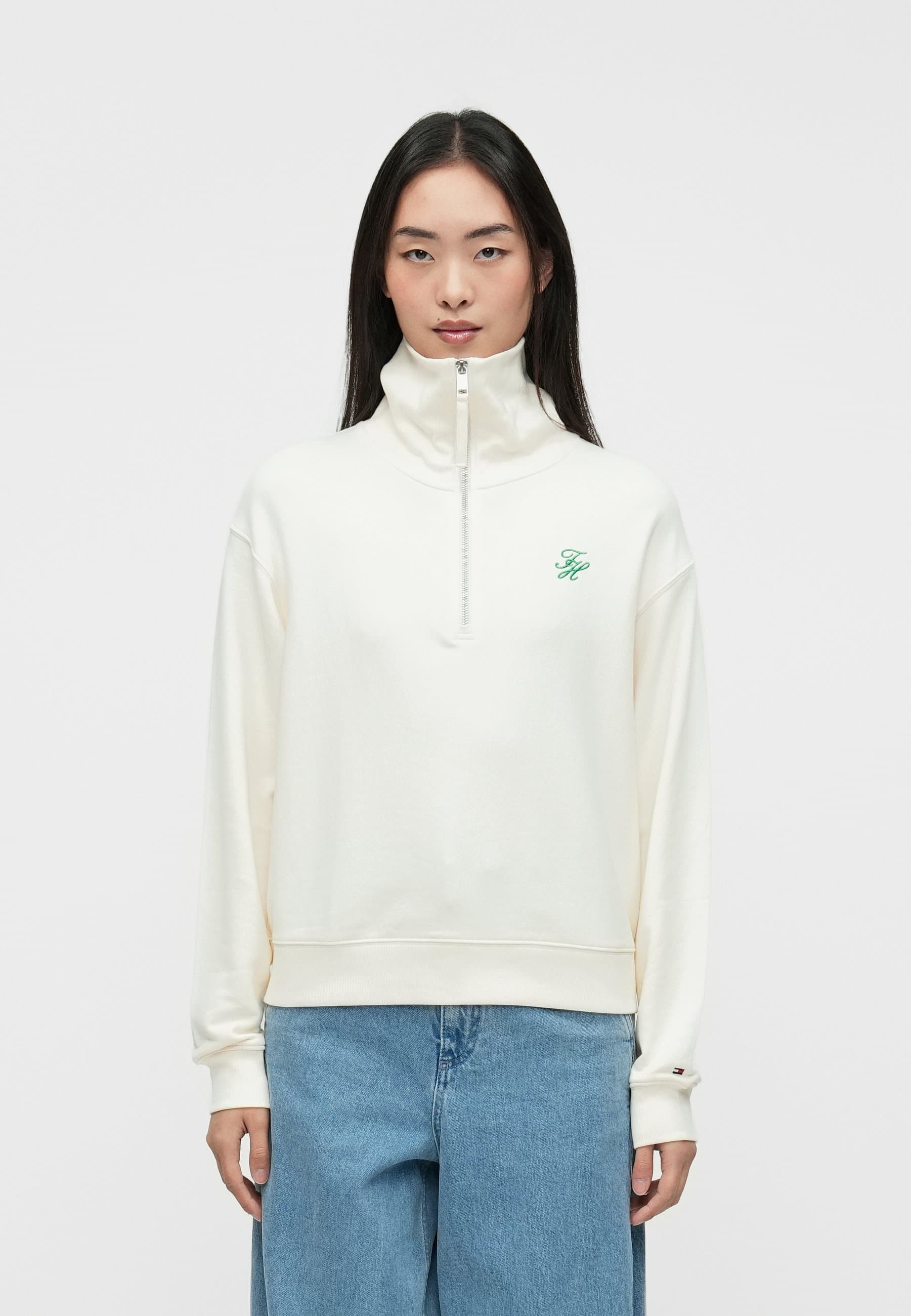 LOGO EMBROIDERY TERRY HALF-ZIP JUMPER