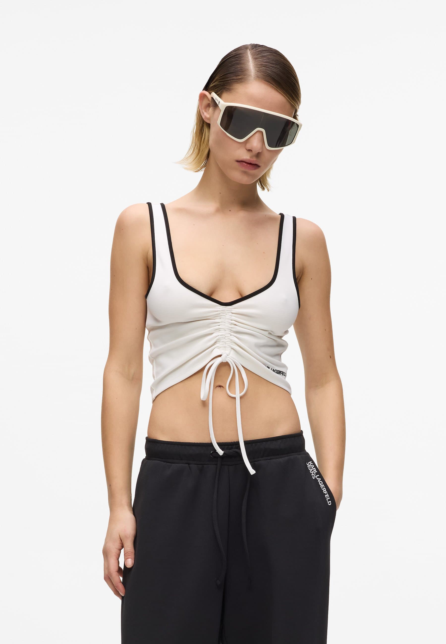 V-NECK RUCHED