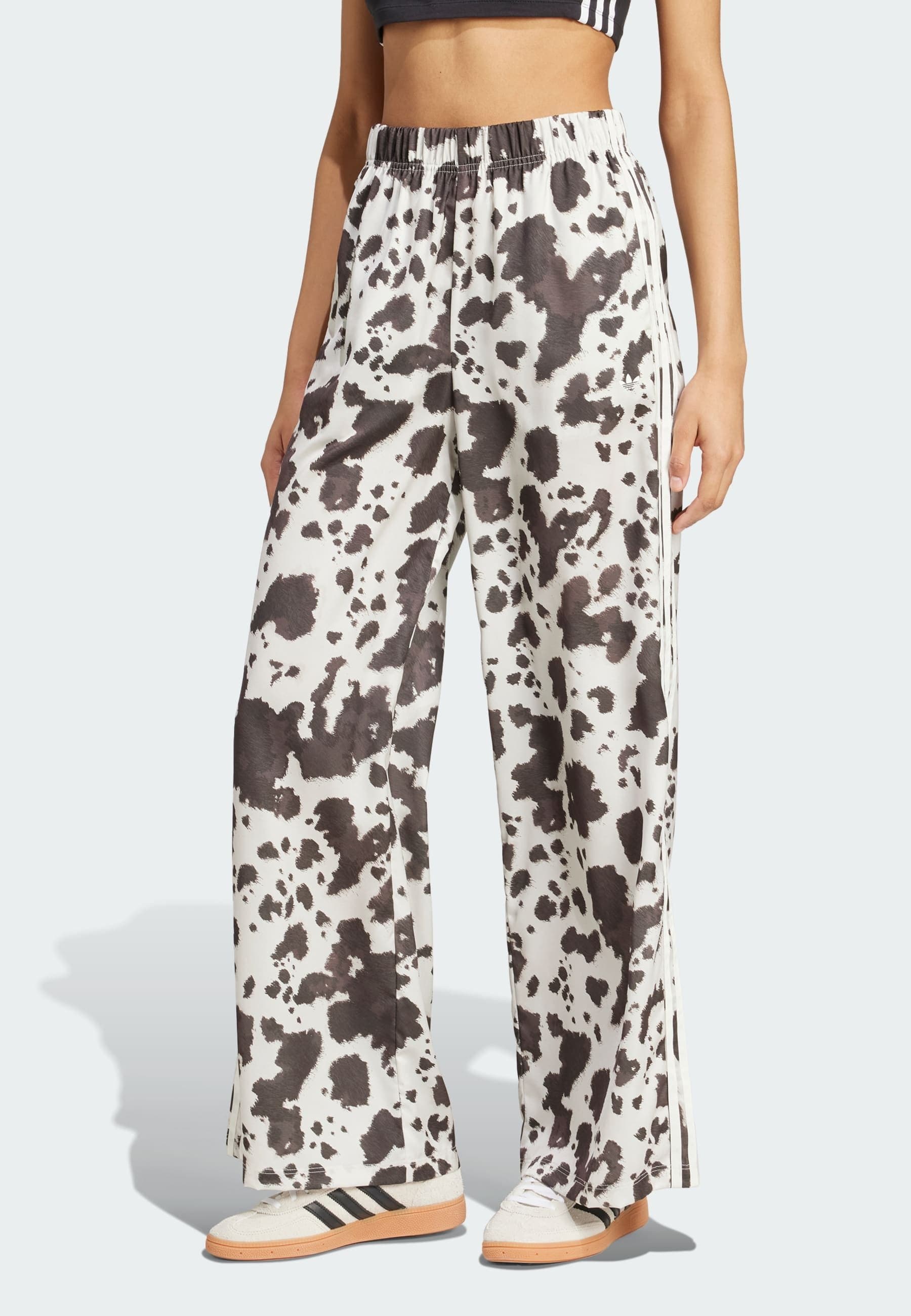 COW PRINT SATIN WIDE LEG